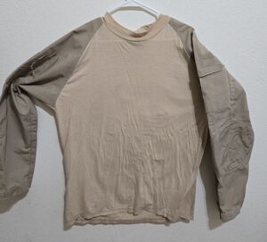 Men's Tan and Brown Long Sleeve Shirt